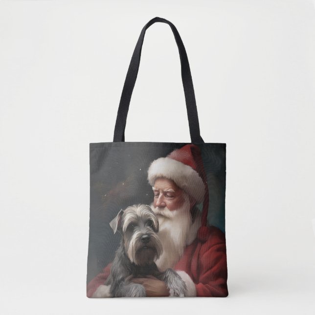 Schnauzer mit dem Weihnachtsmann Weihnachten (Vorderseite)