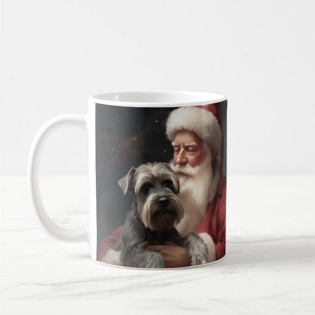 Schnauzer mit dem Weihnachtsmann Weihnachten Kaffeetasse (Links)