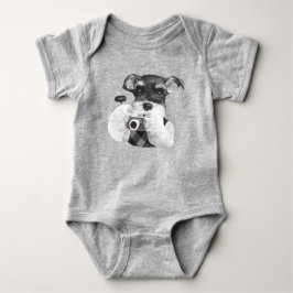 Schnauzer mit Kamera Baby Strampler