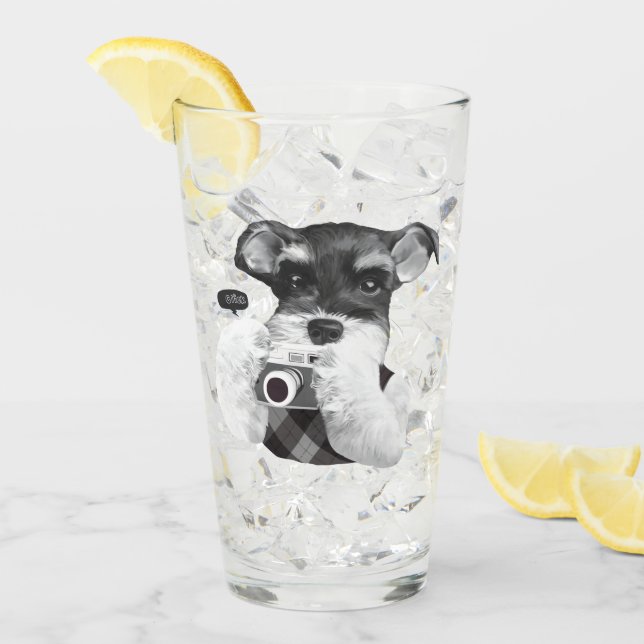 Schnauzer mit Kamera Glas (Vorderseite Ice)