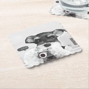 Schnauzer mit Kamera Untersetzer