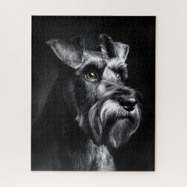 Schnauzer Monochromes Porträt Puzzle