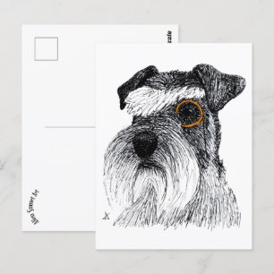 Schnauzer-Monokel Postkarte