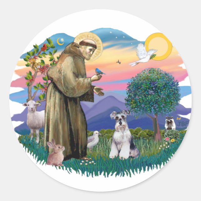 Schnauzer (natürlich #2) runder aufkleber (Vorderseite)