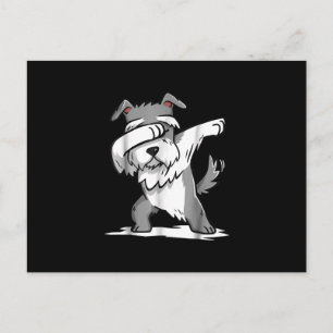Schnauzer Niedlich Dabbing Funny Dab Dance Geschen Postkarte