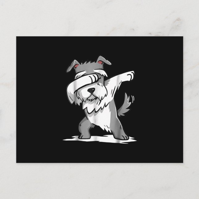 Schnauzer Niedlich Dabbing Funny Dab Dance Geschen Postkarte (Vorderseite)