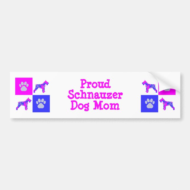 Schnauzer Niedlich Dog & Paw P&B Beste Mama Autoaufkleber (Vorne)