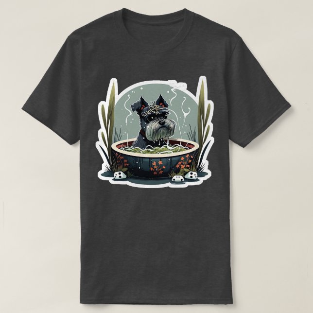 Schnauzer Noodle Hot Tub Schnauzer Serie T-Shirt (Design vorne)