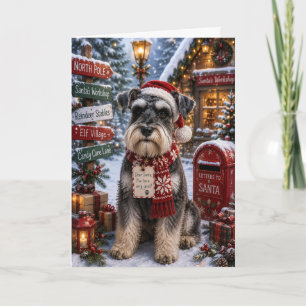 Schnauzer Nordpol Weihnachtsdorf Urlaubshund Karte