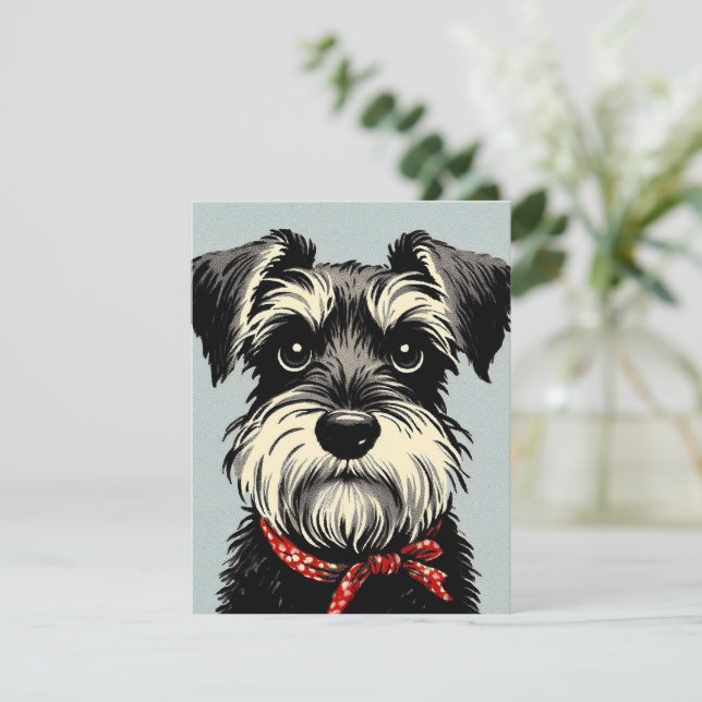 Schnauzer Note Card Dankeskarte (Stehend Vorderseite)