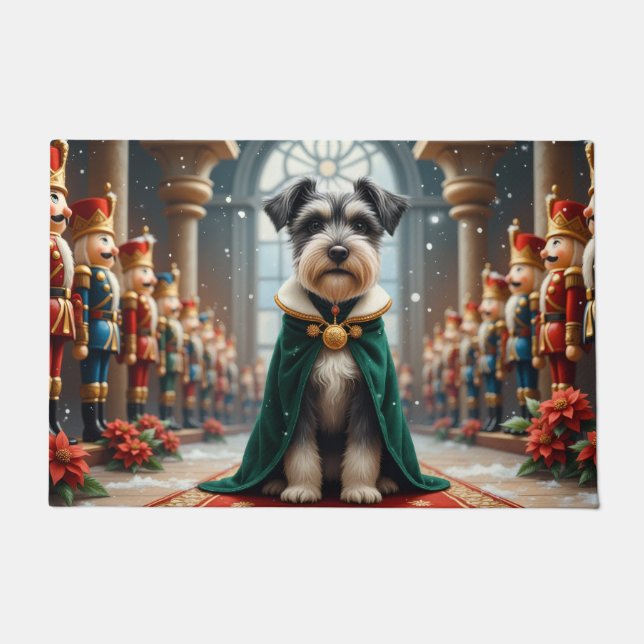 Schnauzer Nussknacker-Königreich Kunst Fußmatte (Vorderseite)