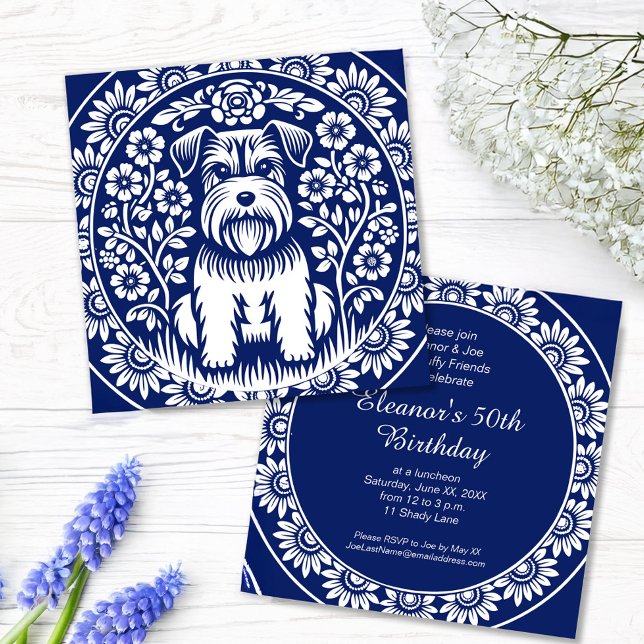 Schnauzer oder Norfolk Terrier Bezaubernde Kunst,  Einladung (Von Creator hochgeladen)