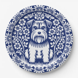 Schnauzer oder Norfolk Terrier Bezaubernde Kunst,  Pappteller