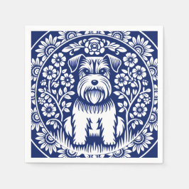 Schnauzer oder Norfolk Terrier Bezaubernde Kunst,  Serviette