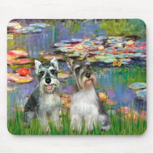 Schnauzer-Paar 2 - Seerosen 2 Mousepad