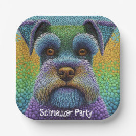 Schnauzer Party Hund bearbeiten Text personalisier Pappteller
