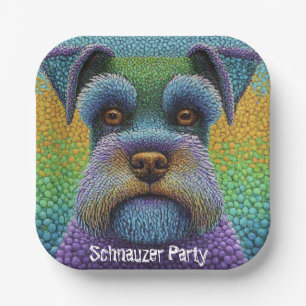 Schnauzer Party Hund bearbeiten Text personalisier Pappteller