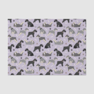 Schnauzer-Paws und Knochen-Gewebe Seidenpapier