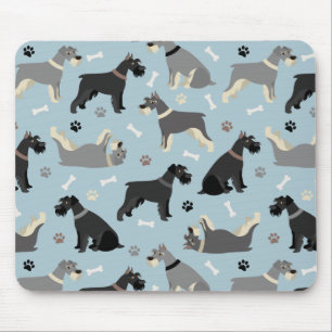 Schnauzer Paws und Knochen Mousepad