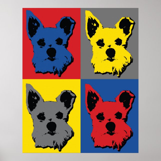 Schnauzer Pop Art Poster (Vorne)