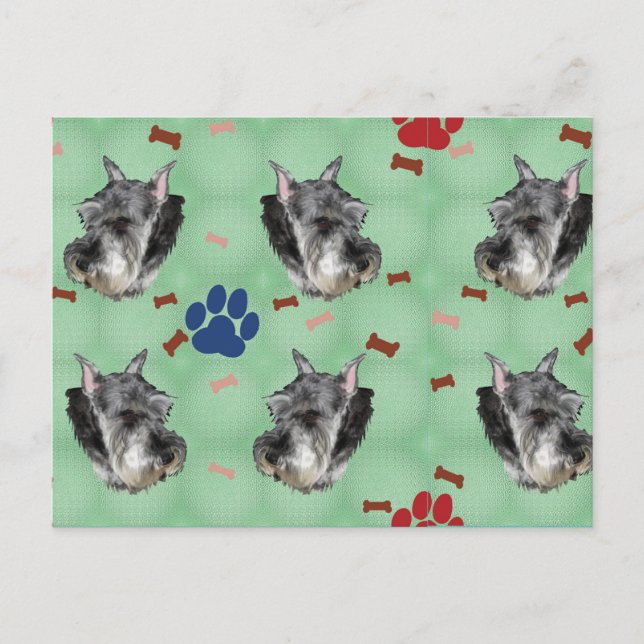 Schnauzer Portrait Postkarte (Vorderseite)