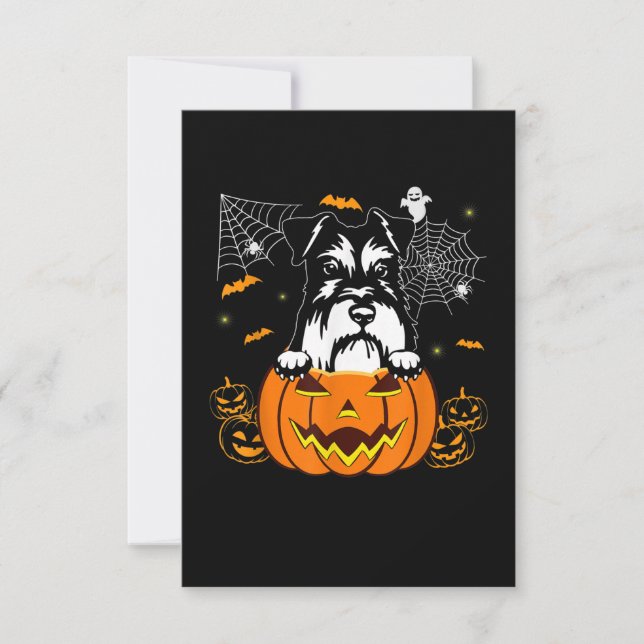Schnauzer Pumpkin Halloween Kostümhund Lover RSVP Karte (Vorderseite)