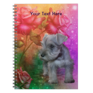Schnauzer Puppy Fantasy Dog Art Notebook Notizblock