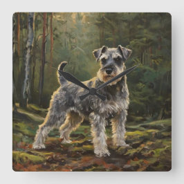 Schnauzer quadratische wanduhr