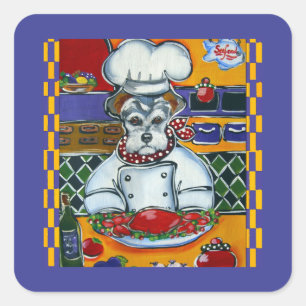 SCHNAUZER QUADRATISCHER AUFKLEBER