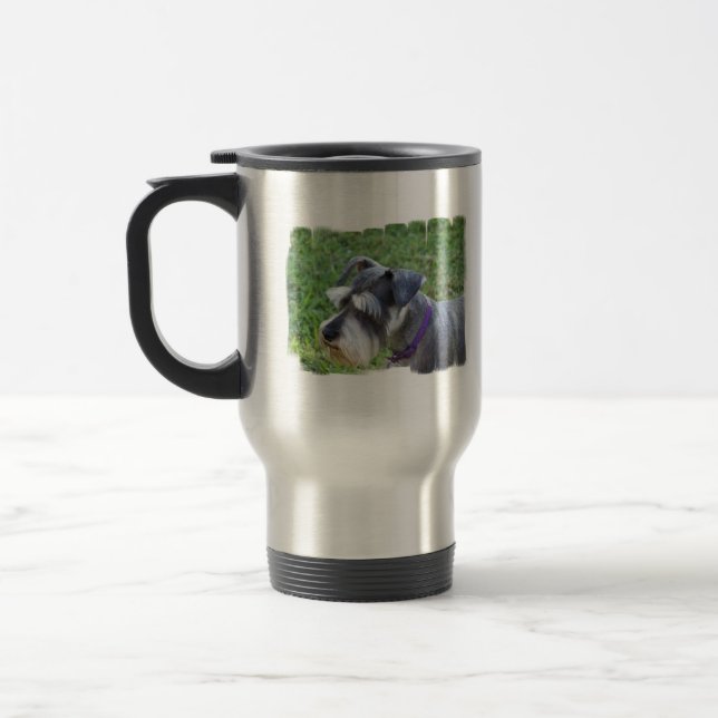 Schnauzer-Reise-Tasse Reisebecher (Links)