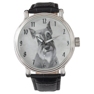 Schnauzer (Riese) - Niedliche Original Hunde Kunst Armbanduhr