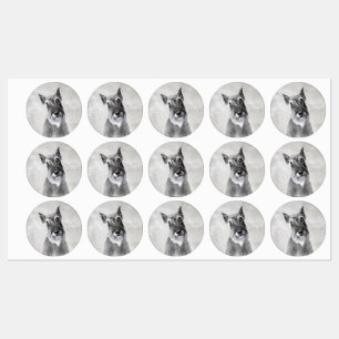 Schnauzer (Riese) - Niedliche Original Hunde Kunst Etiketten