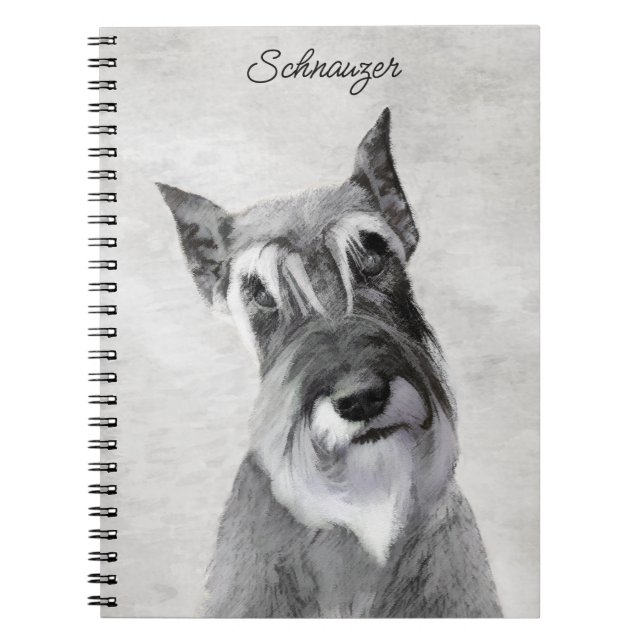 Schnauzer (Riese) - Niedliche Original Hunde Kunst Notizblock (Vorderseite)