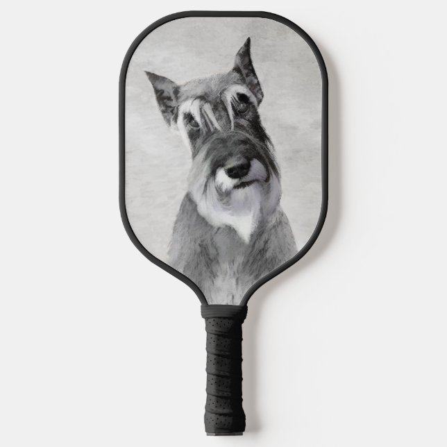 Schnauzer (Riese) - Niedliche Original Hunde Kunst Pickleball Schläger (Vorderseite)