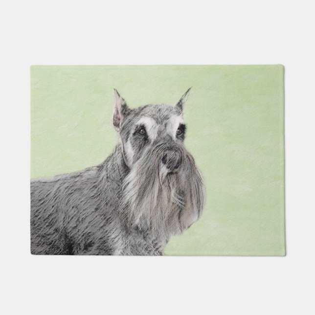 Schnauzer (Riese, Standard) Malerei - Hundekunst Fußmatte (Vorderseite)