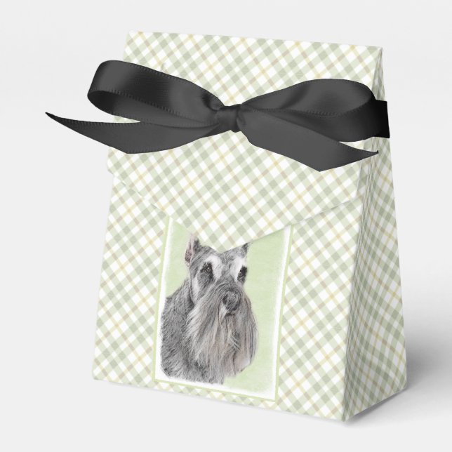 Schnauzer (Riese, Standard) Malerei - Hundekunst Geschenkschachtel (Vorderseite)