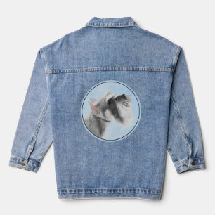 Schnauzer (Riese, Standard) Malerei - Hundekunst Jeansjacke