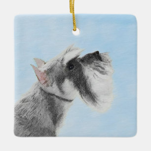 Schnauzer (Riese, Standard) Malerei - Hundekunst Keramikornament