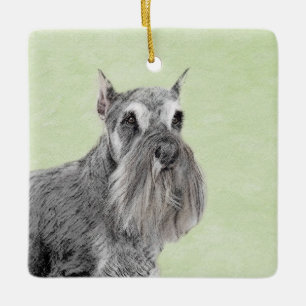 Schnauzer (Riese, Standard) Malerei - Hundekunst Keramikornament