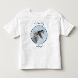 Schnauzer (Riese, Standard) Malerei - Hundekunst Kleinkind T-shirt