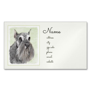 Schnauzer (Riese, Standard) Malerei - Hundekunst Magnetische Visitenkarte