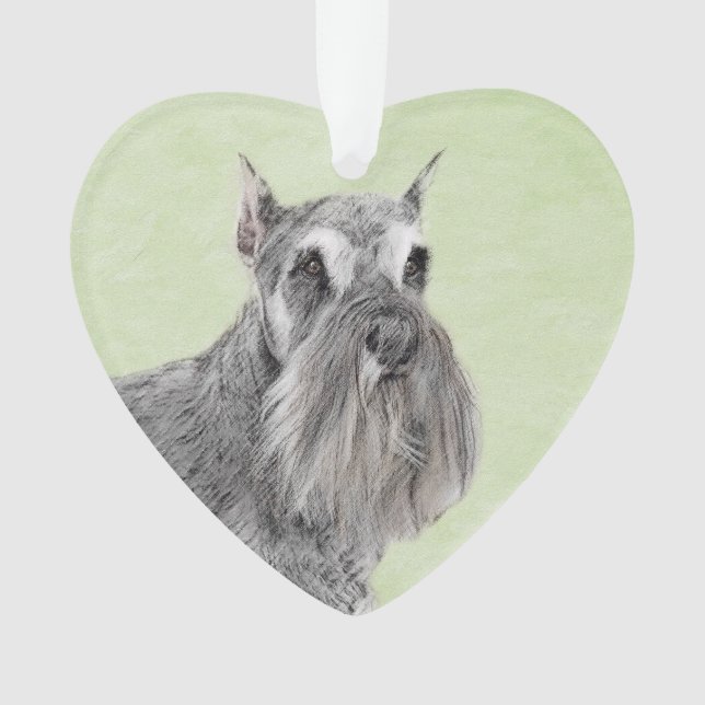 Schnauzer (Riese, Standard) Malerei - Hundekunst Ornament (Vorderseite)