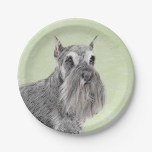 Schnauzer (Riese, Standard) Malerei - Hundekunst Pappteller