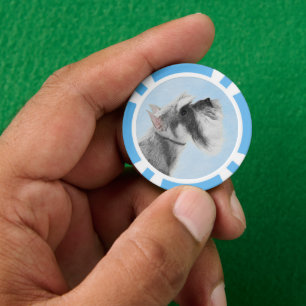 Schnauzer (Riese, Standard) Malerei - Hundekunst Pokerchips