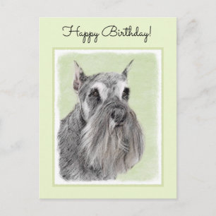 Schnauzer (Riese, Standard) Malerei - Hundekunst Postkarte