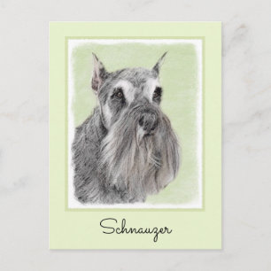 Schnauzer (Riese, Standard) Malerei - Hundekunst Postkarte
