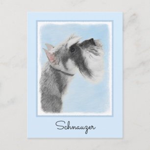 Schnauzer (Riese, Standard) Malerei - Hundekunst Postkarte