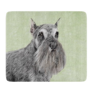 Schnauzer (Riese, Standard) Malerei - Hundekunst Schneidebrett