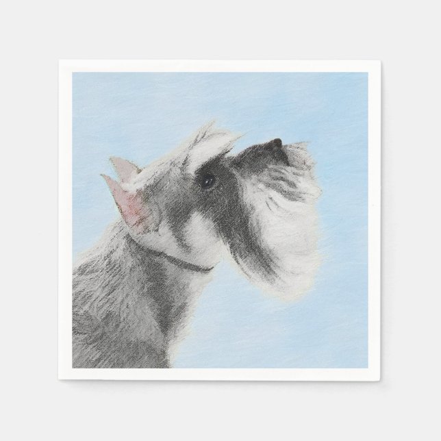 Schnauzer (Riese, Standard) Malerei - Hundekunst Serviette (Vorderseite)