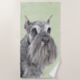 Schnauzer (Riese, Standard) Malerei - Hundekunst Strandtuch